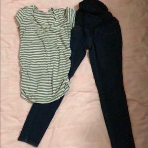 Maternity jeans and top